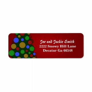 Colorful Christmas Tree Address Labels