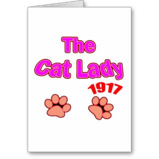 1917 cat lady greeting card