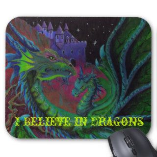 NEON DRAGON 1 I Believe in Dragons Mouse Pad