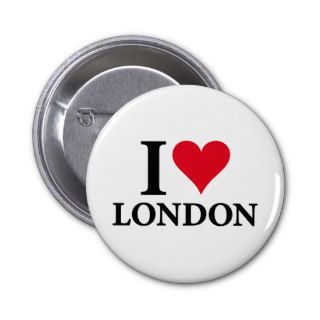 I LOVE LONDON on white.png Pinback Buttons