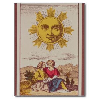 XVIIII Le Soleil, French tarot card of the Sun Post Card