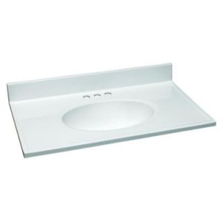 Design House 31 in. W Cultured Marble Vanity Top with Solid White Bowl 551333