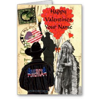 Patriotic american Valentine's day Greeting Cards