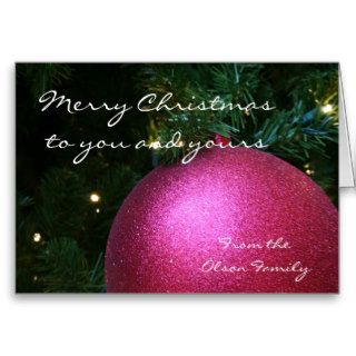 Pink Christmas Ball Card
