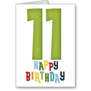Happy 11th Birthday Colorful Greeting Card