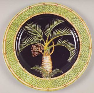 Sadek Jungle Safari Dinner Plate, Fine China Dinnerware   Multimotif Palms & Jun