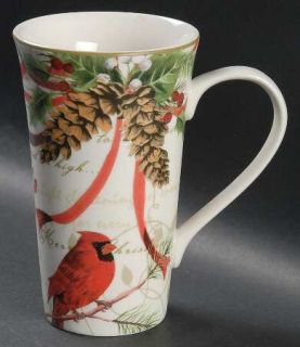 222 Fifth (PTS) Holiday Wishes Latte Mug, Fine China Dinnerware   Flowers,Pineco