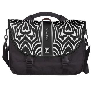 Zebra Black White Animal Stripe Laptop Commuter Bag