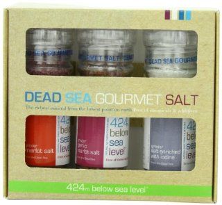 Salt 424 Three Grinder Pack 100% Organic Salts, Merlot, Garlic Merlot and Iodine, 25.11 Ounce  Flavored Salts  Grocery & Gourmet Food