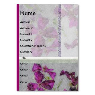 Clematis Magenta & Gray Profile Card Business Card Templates