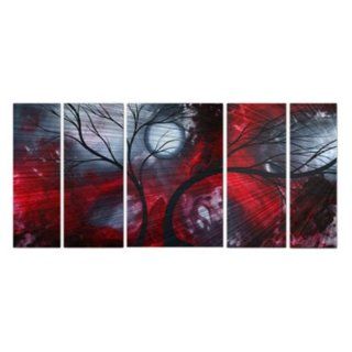 Crimson Night Metal Wall Art   Set of 5   56W x 23.5H in.   Outdoor Plaques
