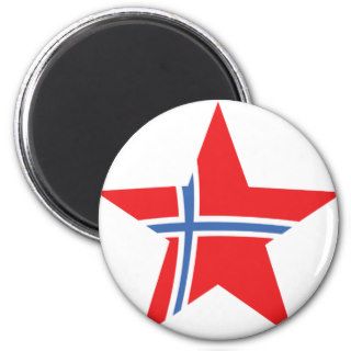 Norway Red Star   Flag Fridge Magnet