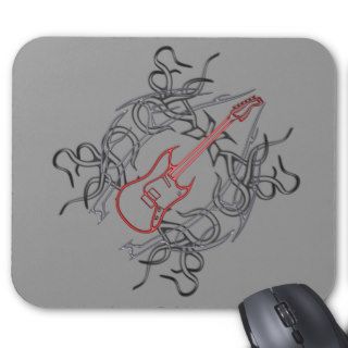 Tribal Guitar Graphic Mouse Pads