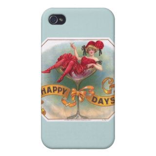 Vintage Woman Sitting in Champagne Glass iPhone 4/4S Case