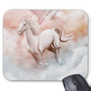 White Horse Running Trough The Clouds Mouse Pad