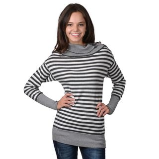Journee Collection Junior's Striped Tunic Sweater Journee Collection Juniors' Sweaters