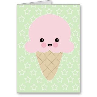Cute Kawaii Ice Cream Birthday Card
