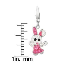 Sterling Silver Crystal Bunny Rabbit Charm Silver Charms