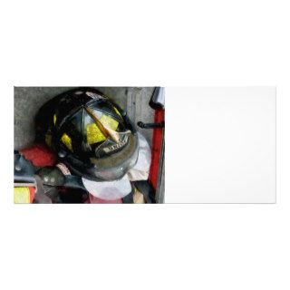 Fire Fighter's Helmet Closeup Custom Rack Card