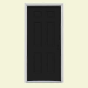 JELD WEN 6 Panel Painted Steel Entry Door with Brickmold THDJW166100102