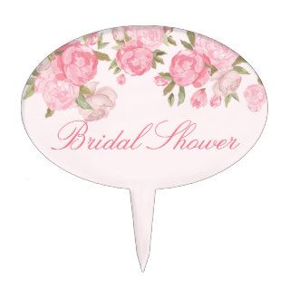 Vintage Floral Bridal Shower Cake Topper