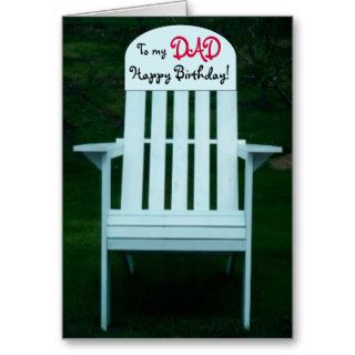 To my Dad Happy Birthday Chair Card