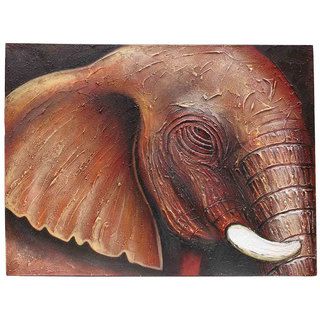 'Elephant Eye' Original Canvas Painting (Indonesia) Canvas Art
