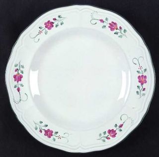 Herend Village Primrose Dinner Plate, Fine China Dinnerware   Pink Flowers,Green