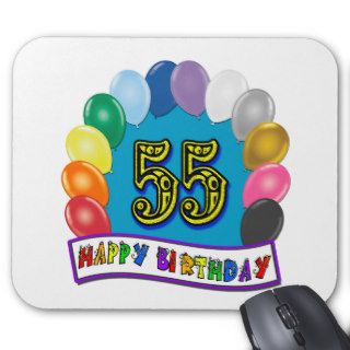55th Birthday Balloons Design Mouse Pads