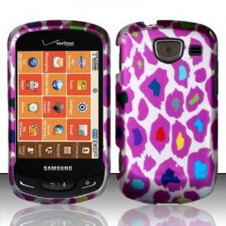 Pink Silver Leopard Hard Cover Case for Samsung Brightside SCH U380 Cell Phones & Accessories