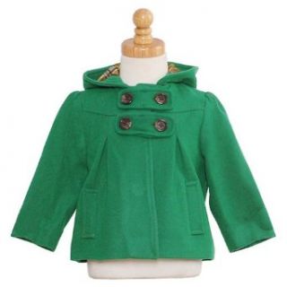 Shyla Baby Girls Size 12M Green Wool Short Hooded Coat Infant And Toddler Coats And Jackets Clothing