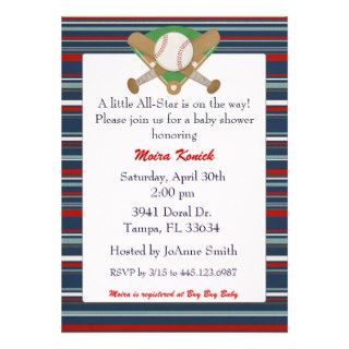 All Star baseball baby shower invitation