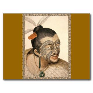 Maori Warrior about 1784 Postcards