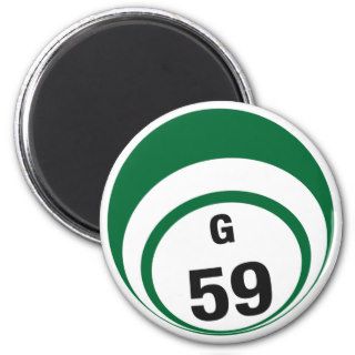 G59 bingo ball fridge magnet