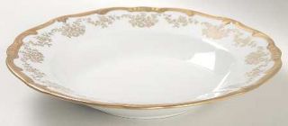 Weimar 14051 Rim Soup Bowl, Fine China Dinnerware   Katherina, Gold Flowers, Hea