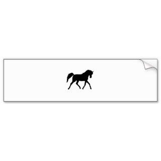 Horse trotting black silhouette bumper sticker