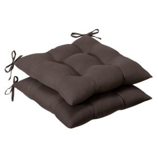 Outdoor 2 Piece Tufted Chair Cushion Set   Brown