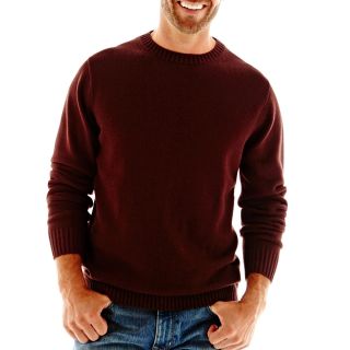 St. Johns Bay Midweight Crewneck Sweater, Autumn Burgundy, Mens