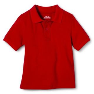 Cherokee Toddler School Uniform Short Sleeve Pique Polo   Red Pop 3T