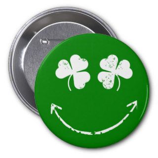 St Patrick's Day Shamrock Smiley face humor Pins