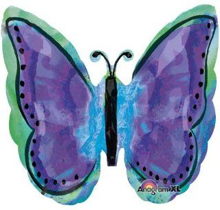 Single Source Party Suppies   25" Butterfly Painted Purple Shape Mylar Foil Balloon Toys & Games