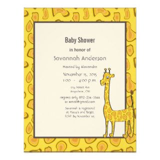 Giraffe Baby Boy Shower Invitation