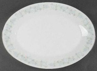 Noritake Blue Charm 16 Oval Serving Platter, Fine China Dinnerware   Blue Daisi
