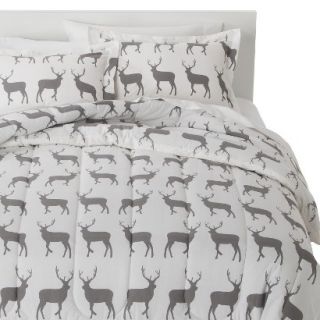 Anorak Stag Comforter Set   Gray/White (King)