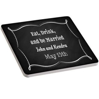 Eat, Drink And Be Married Personalized Coasters
