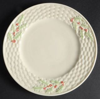 Belleek Pottery (Ireland) Enchanted Holly Salad Plate, Fine China Dinnerware   B