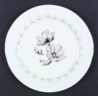 Sango Magnolia Dinner Plate, Fine China Dinnerware   Peach & Yellow Floral Cente