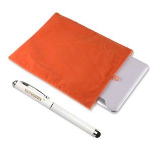 10.1 inch Microfiber Tablet pouch Bag Case（Orange）+ VanGoddy Stylus Pen with Laser Pointer and LED Light (White) Computers & Accessories