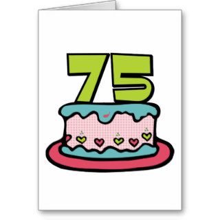 75 Year Old Birthday Cake Cards