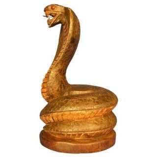 EXP Handmade King Cobra Snake Wood Carving (Thailand)   Statues